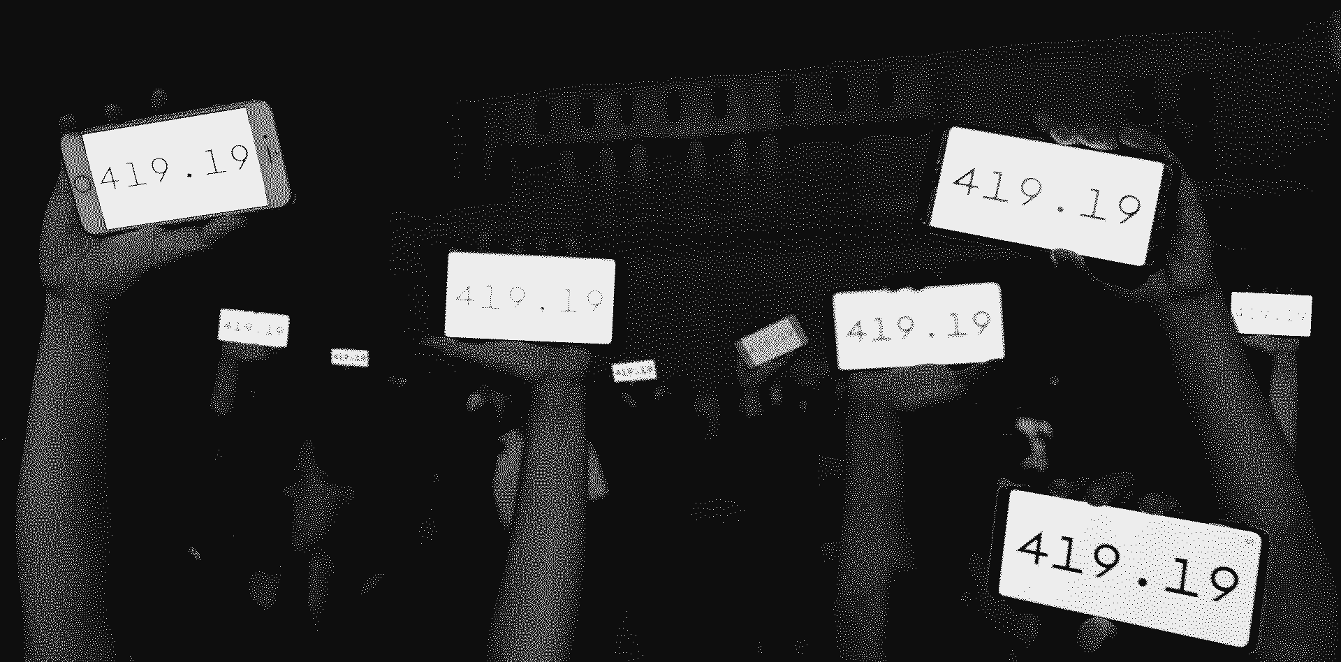 Phones showing the keeling number during a protest.